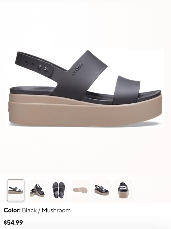 CROCS Shoes - Crocs Women's Black/Mushroom Platform Sandal